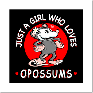 Just A Girl Who Loves opossums Posters and Art